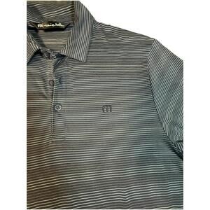 Travis Matthew Shirt Mens Medium Gray Striped Golf Polo Monarch Beach